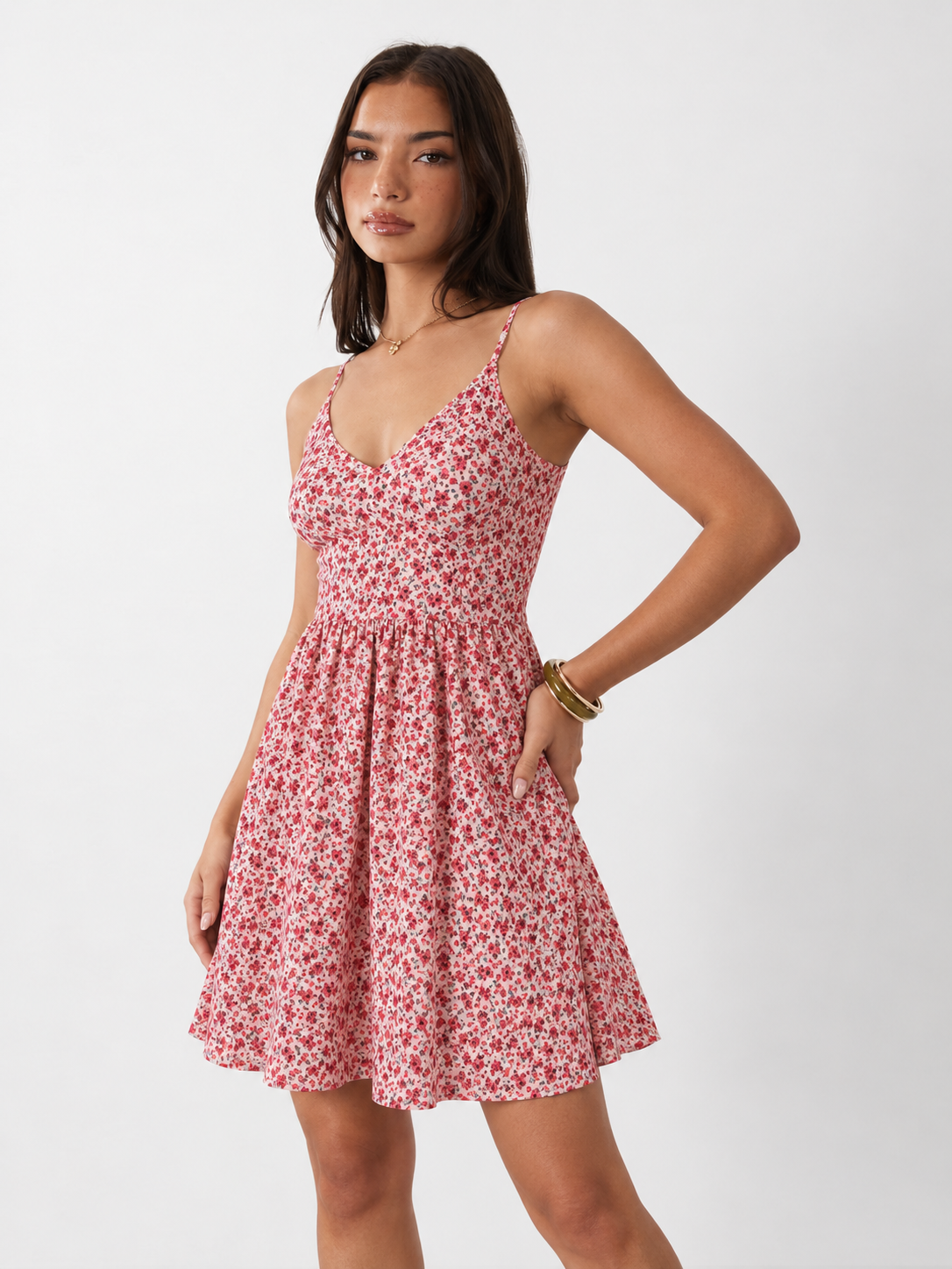 Ditsy Floral Fit-and-Flare Mini Dress