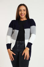 Women's Long Sleeve Colour Block Cardigan