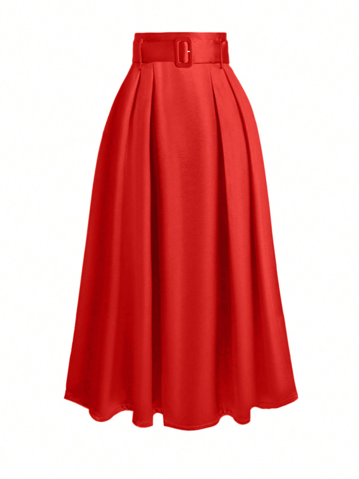 High-Waist Belted A-Line Maxi Skirt – Elegant Flowy Style