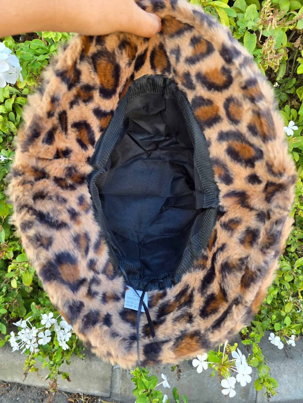 Leopard Print Plush Bucket Hat