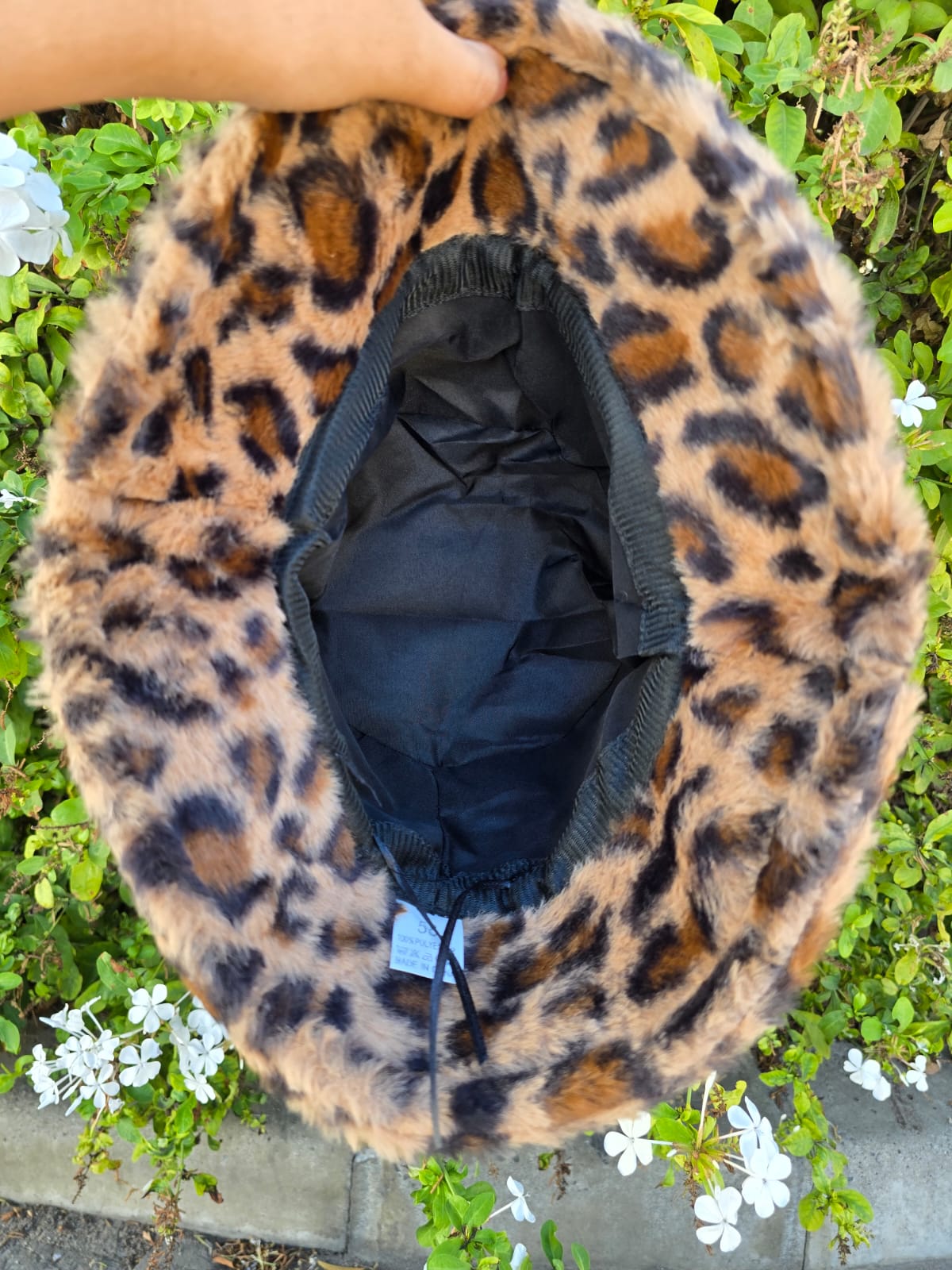 Leopard Print Plush Bucket Hat