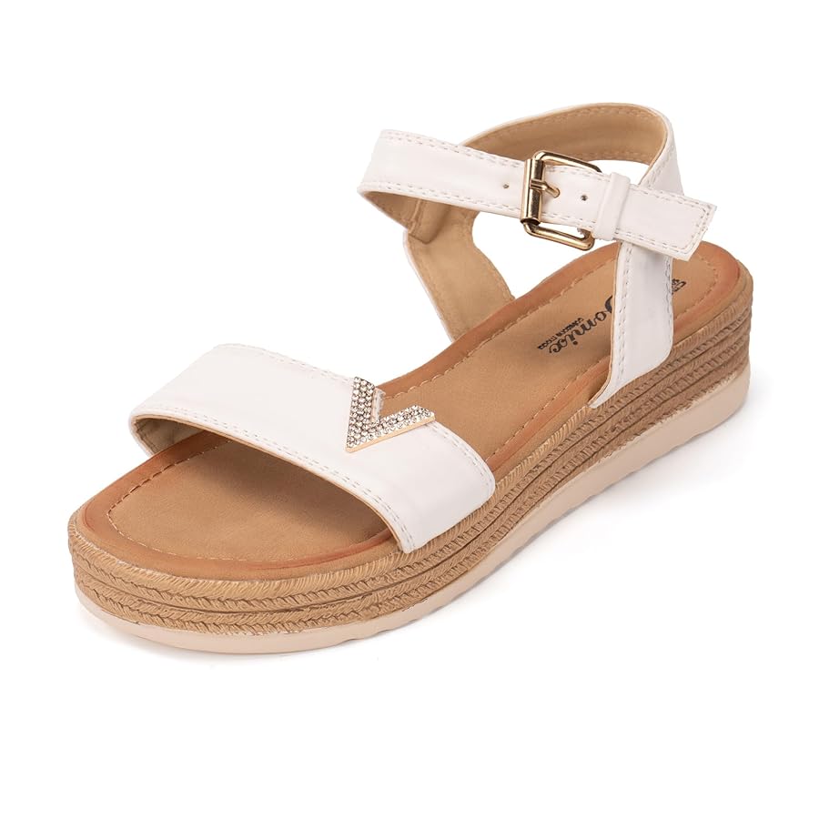 Women’s V-Strap Platform Sandals with Buckle