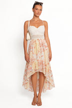 Floral Dress With Lace Top