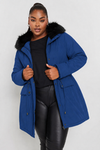 Women’s Winter Parka Jacket with Faux Fur Hood