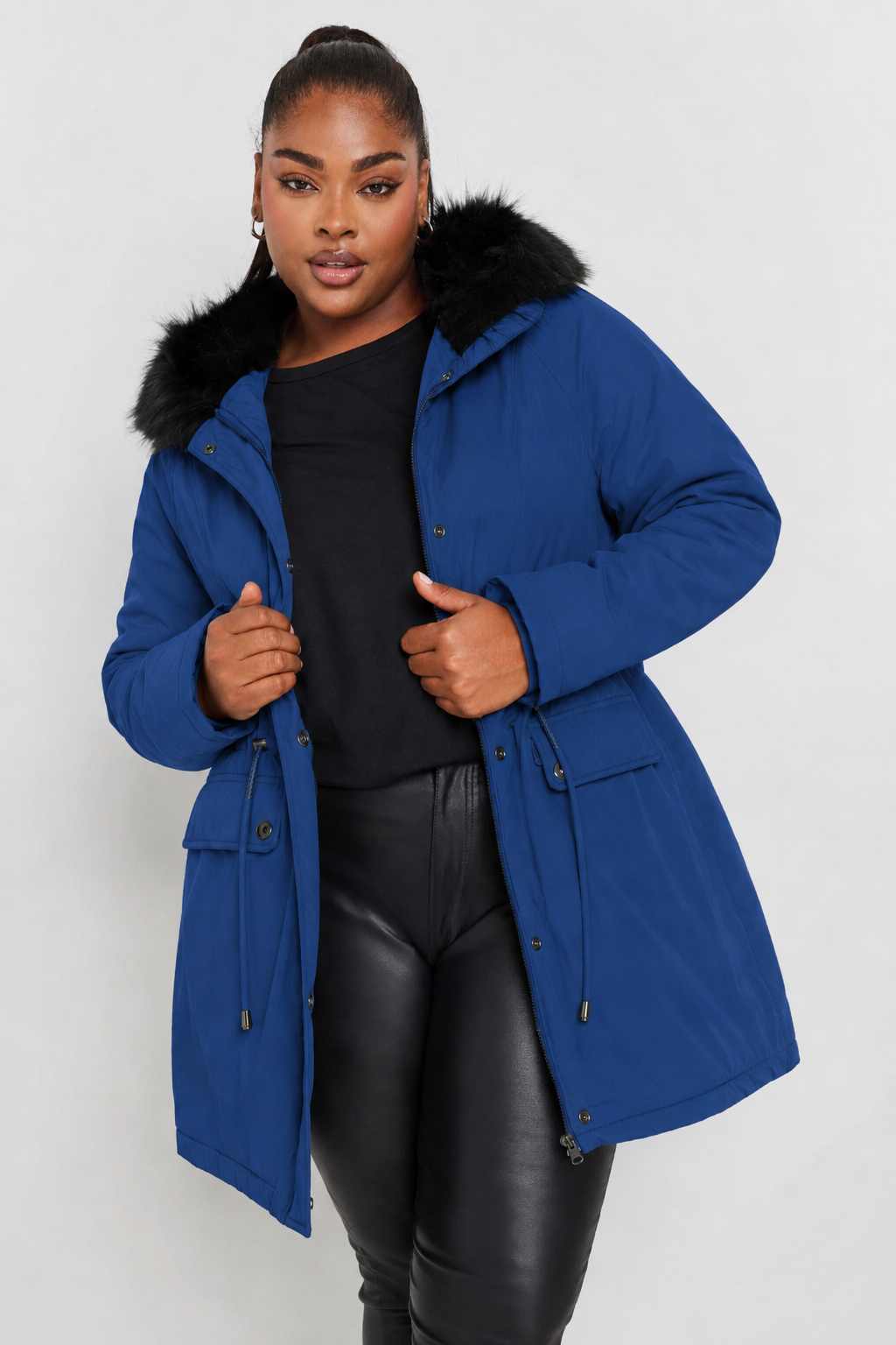 Women’s Winter Parka Jacket with Faux Fur Hood