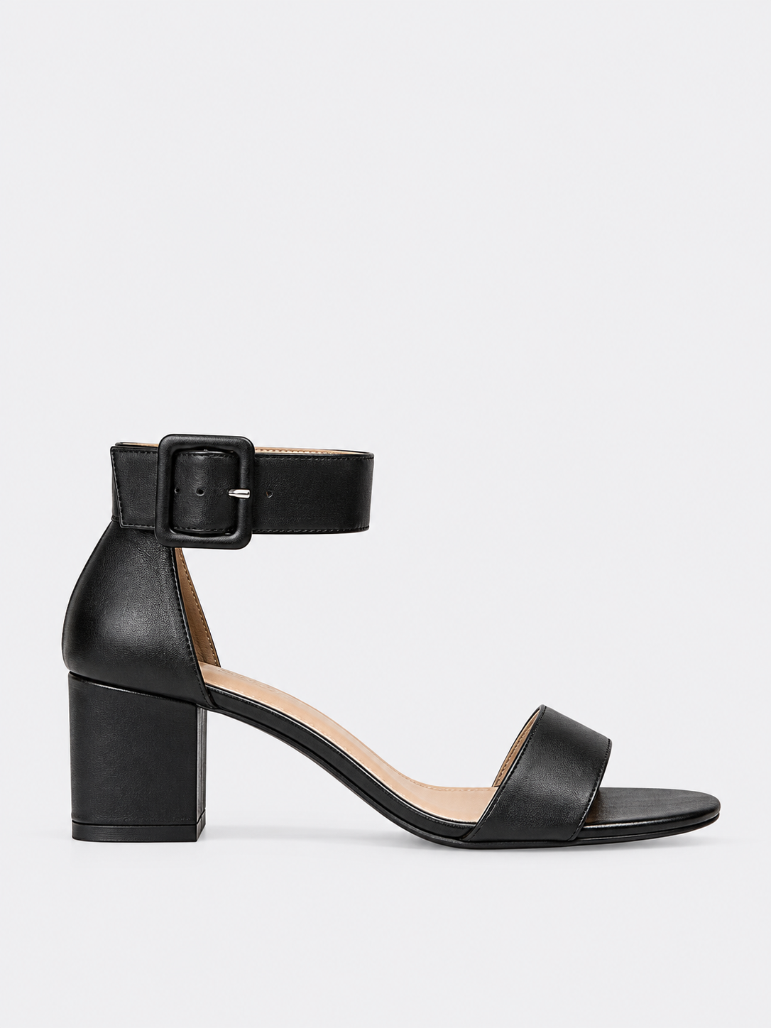 Madison Wide-Buckle Block-Heel Sandals