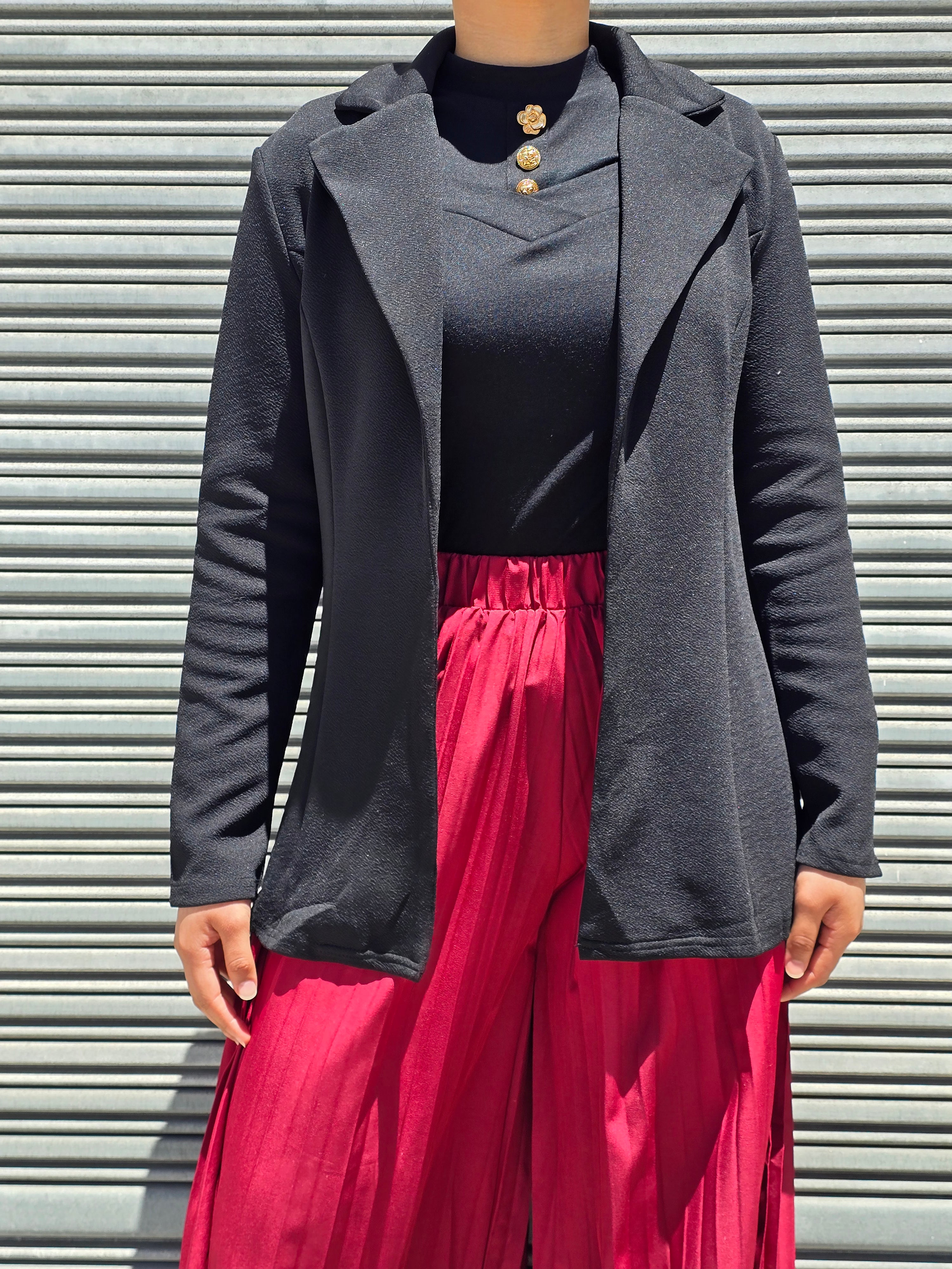 Black Lapel Collar Blazer