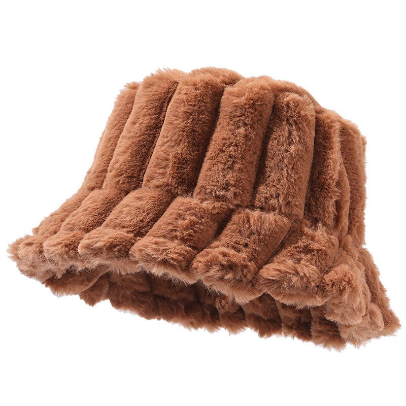 Plush Faux Fur Bucket Hat