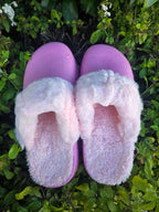 Fluffy Button Strap Platform Slippers