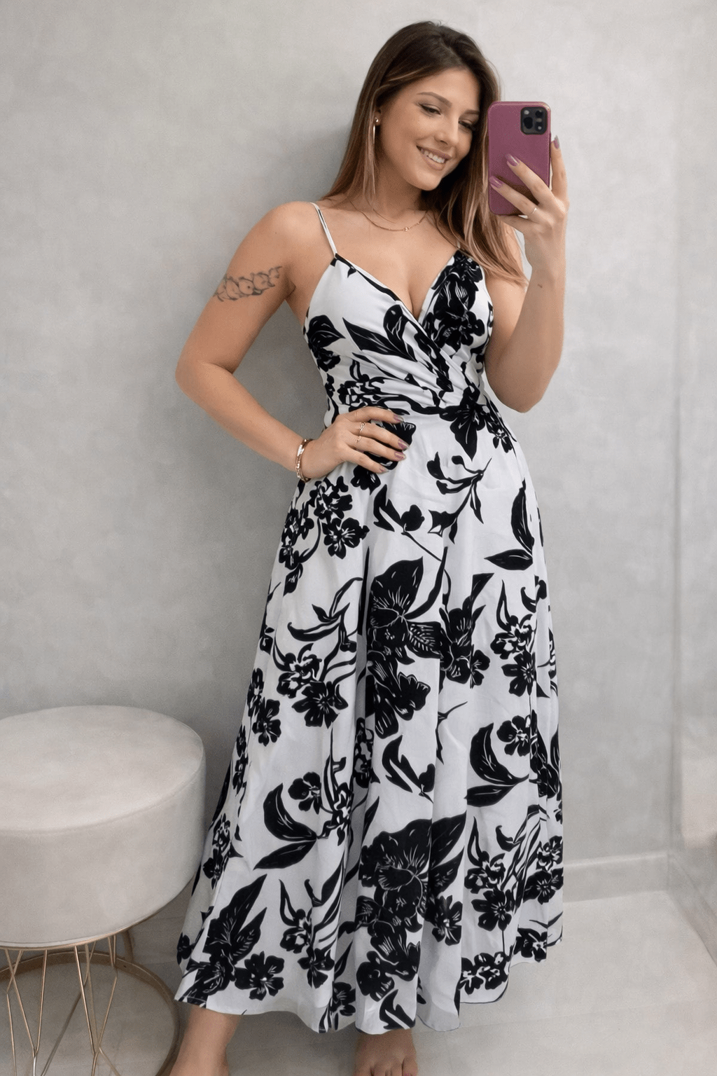 Floral Spaghetti Strap Maxi Dress
