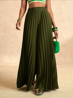 High Waist Pleated Wide Leg Pant