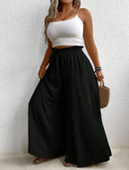 Wide Leg Curve Drawstring Pants