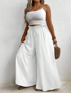 Wide Leg Curve Drawstring Pants