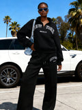 New York Graphic Tracksuit Set – Zip Collar Sweatshirt & Wide Leg Jogger Set