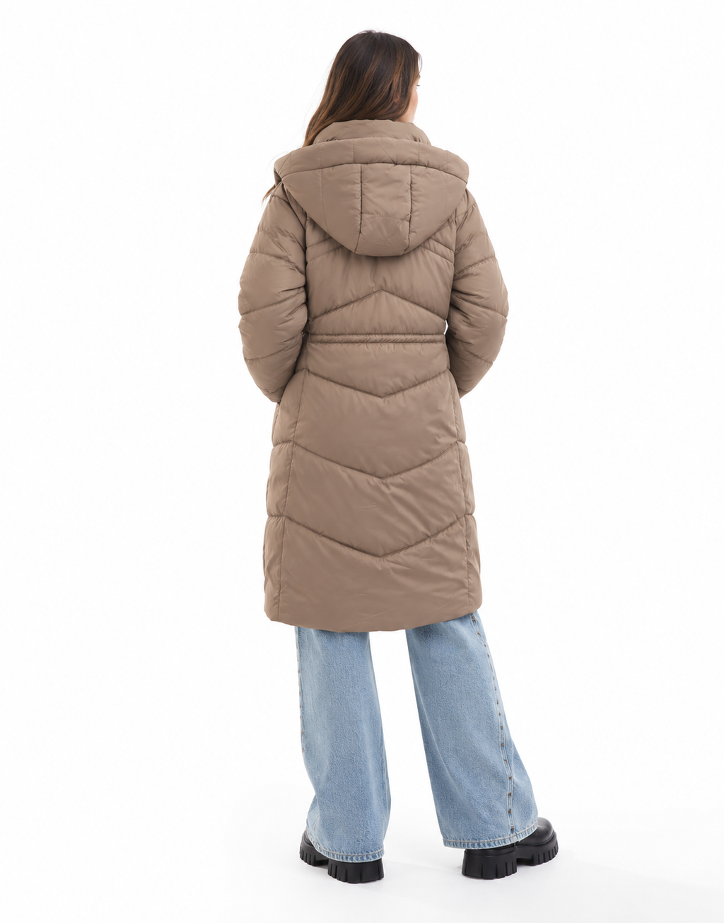 Stylish Hooded Longline Quilted Winter Jacket