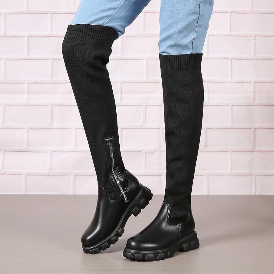 Flex Knit Platform Boots