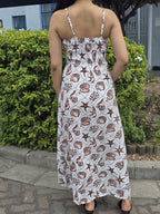 Shell Print Smocked Maxi Dress