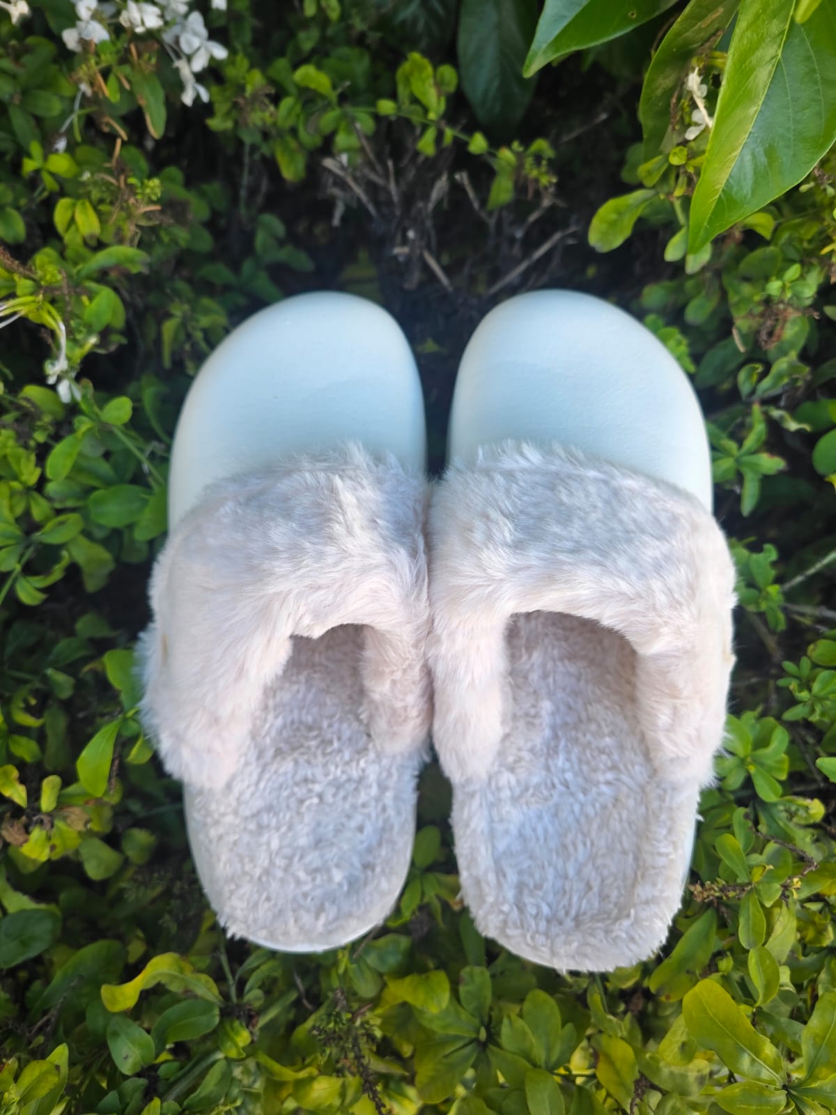 Fluffy Button Strap Platform Slippers