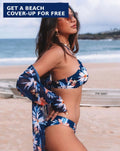 Blue Floral 2-piece Swimsuit