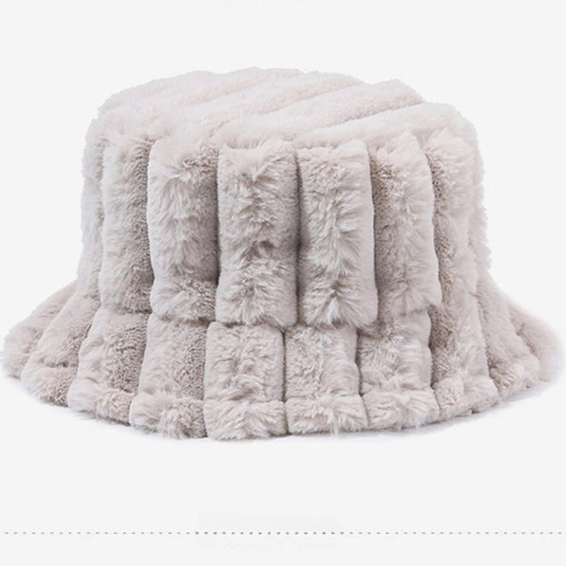 Plush Faux Fur Bucket Hat