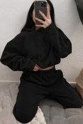 Women’s Oversized Fleece Hoodie Tracksuit Set