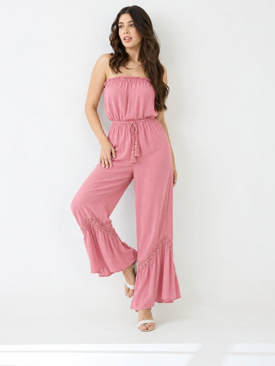 Strapless Wide-Leg Jumpsuit