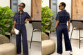 Short Sleeve Button Front Two-Piece Set for Women