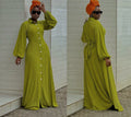 Elegant Belted Button Maxi Dress for Women