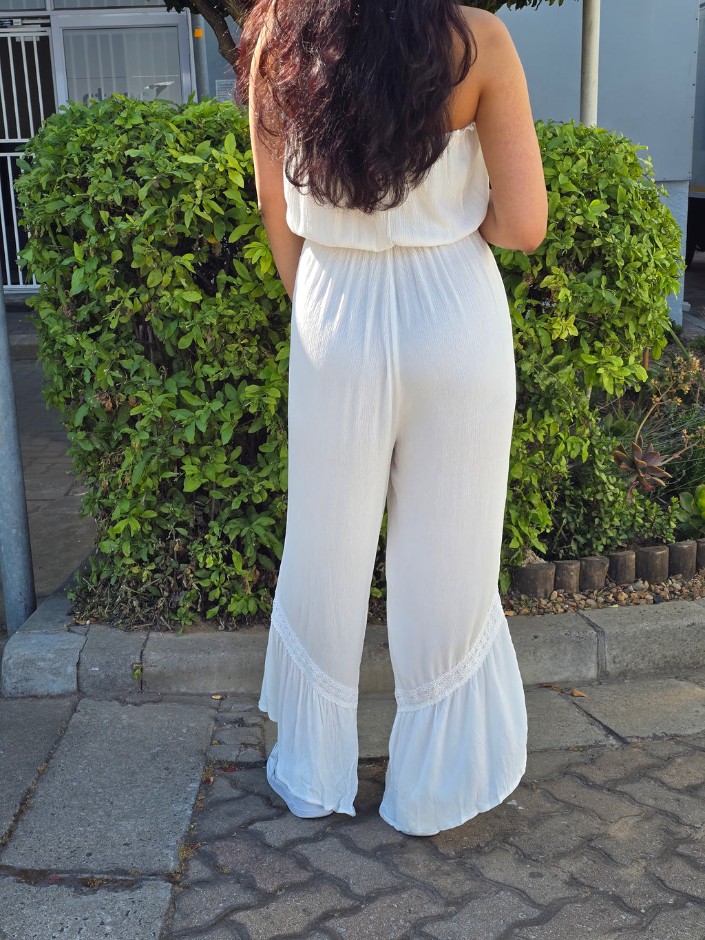 Effortless Summer Chic Ruffled  Strapless Tube umpsuit