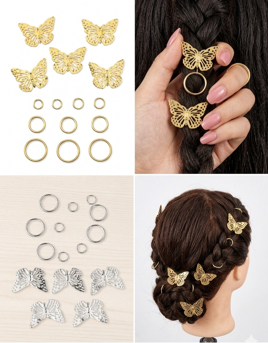 Cutesy Boho Butterfly Hair Charms