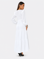 Meadow Flow Frill-Shoulder Maxi Dress