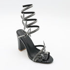 Butterfly Crystal Wrap Heels – Strappy Glam Party Sandals