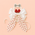 Red And White Pearl Hair Accessories Set
