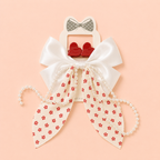 Red And White Pearl Hair Accessories Set