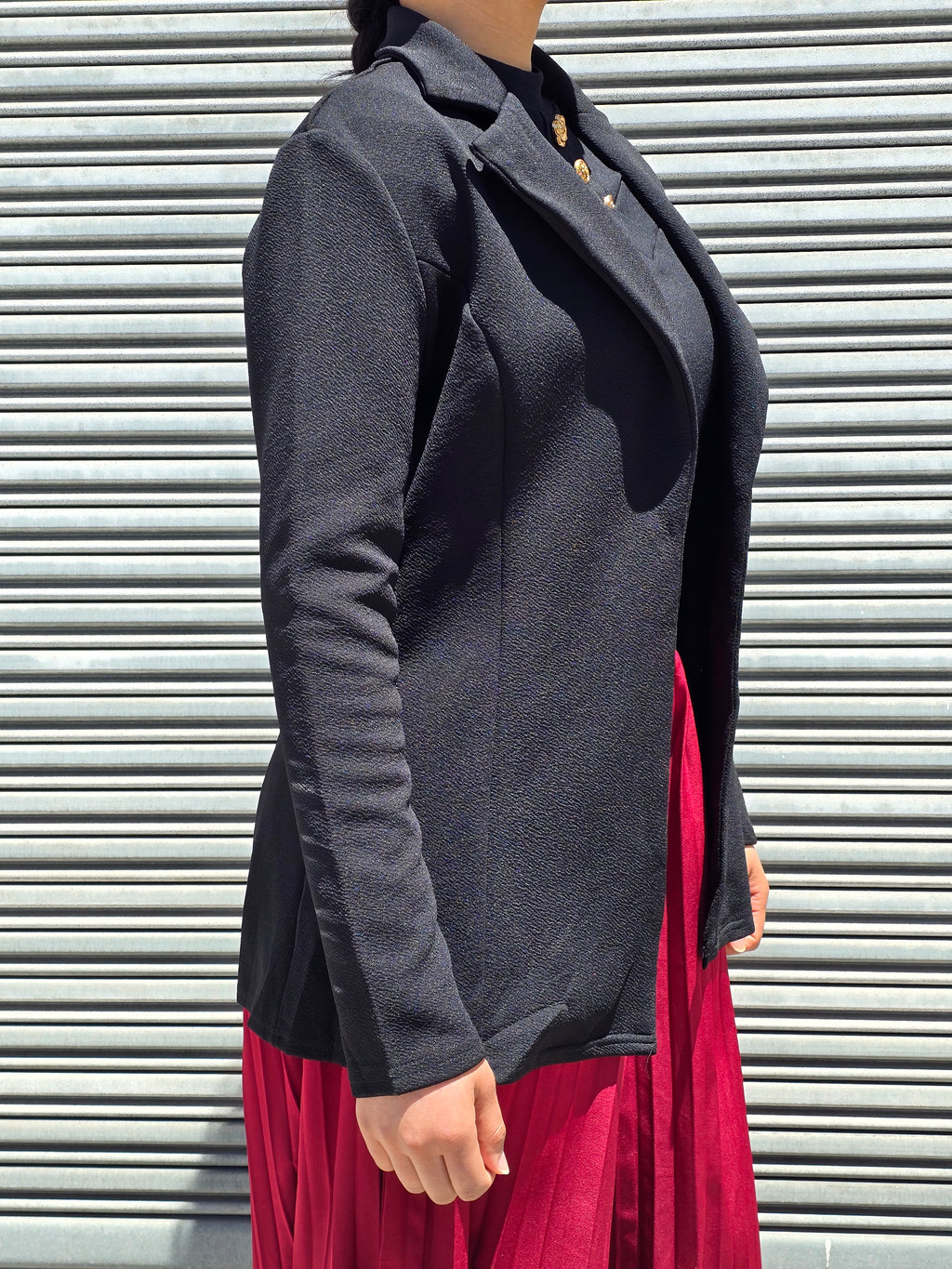 Black Lapel Collar Blazer