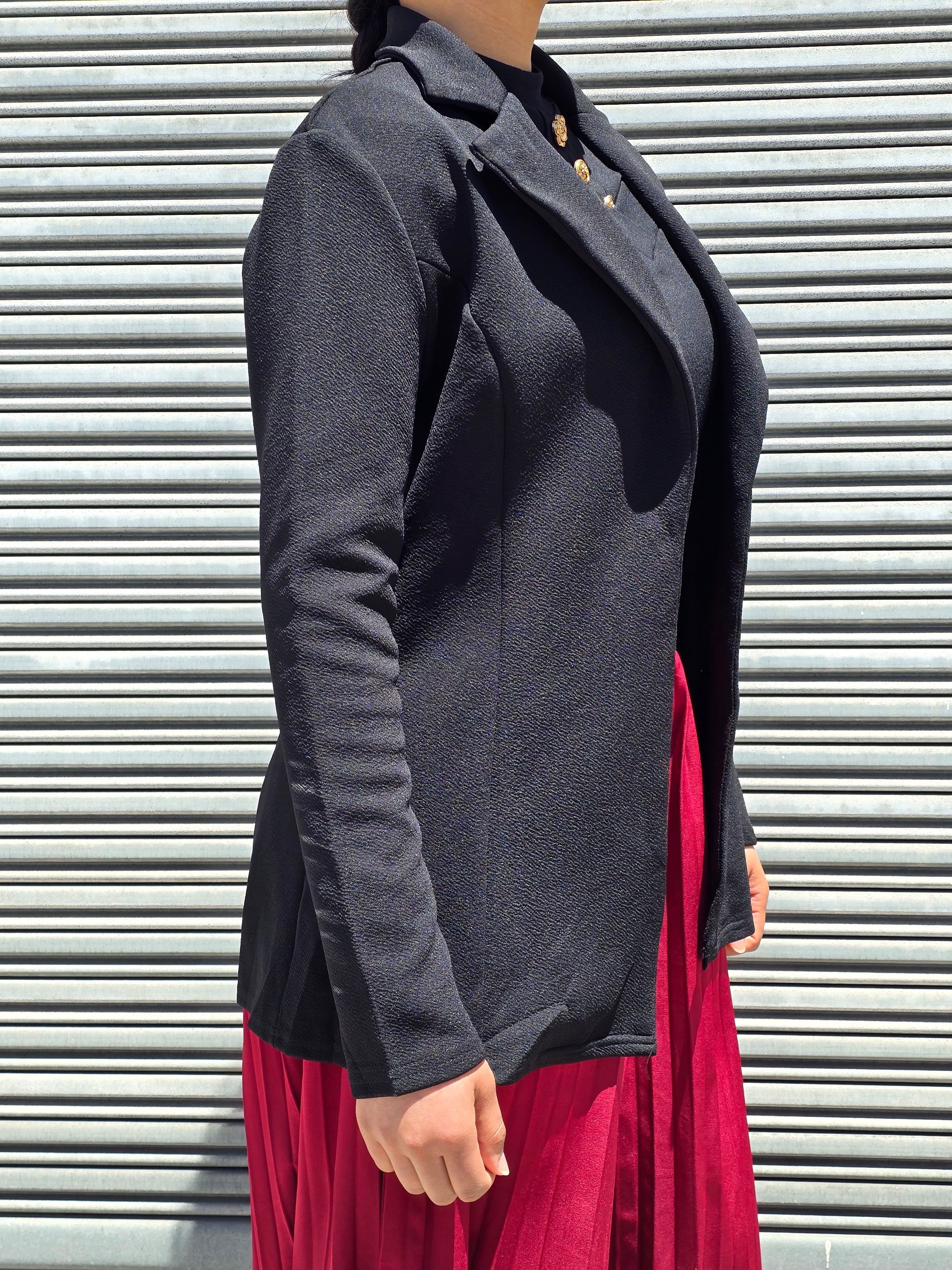 Black Lapel Collar Blazer