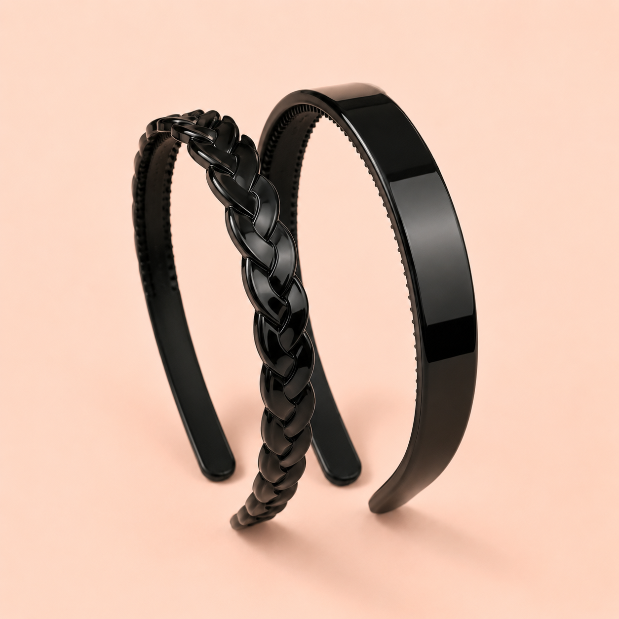 Black Aliceband 2pc Set