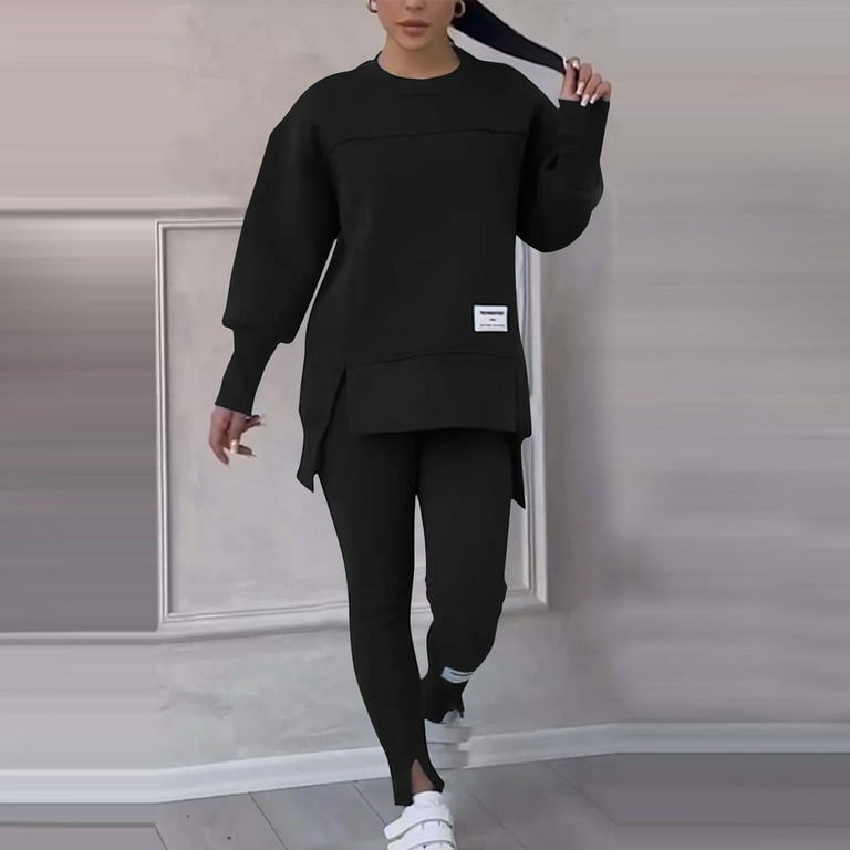 Casual Sweatshirt & Leggings Two-Piece Set for Women