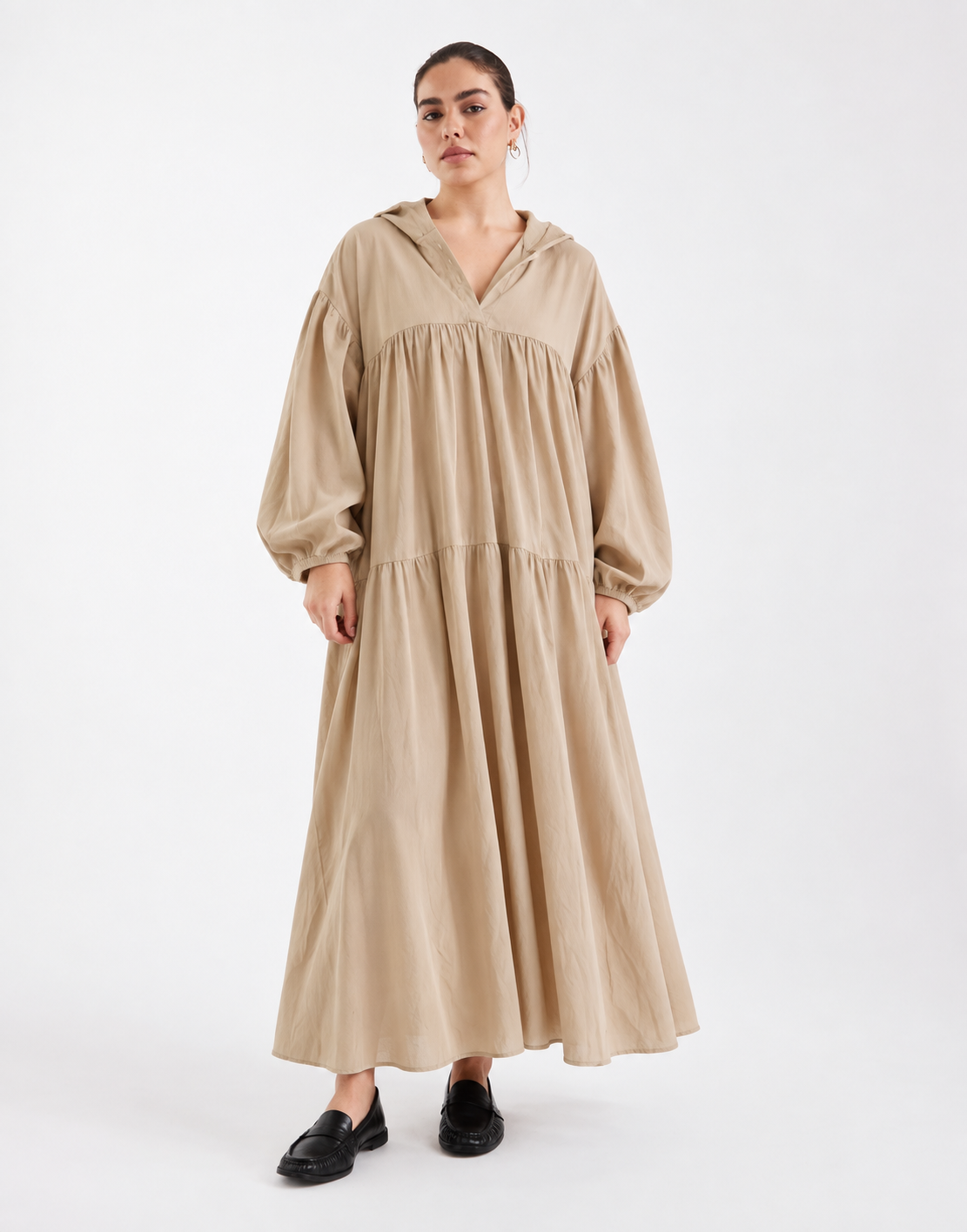 Boho Hooded Maxi Dress With Sleeves