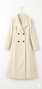 Classic Double-Breasted Long Coat