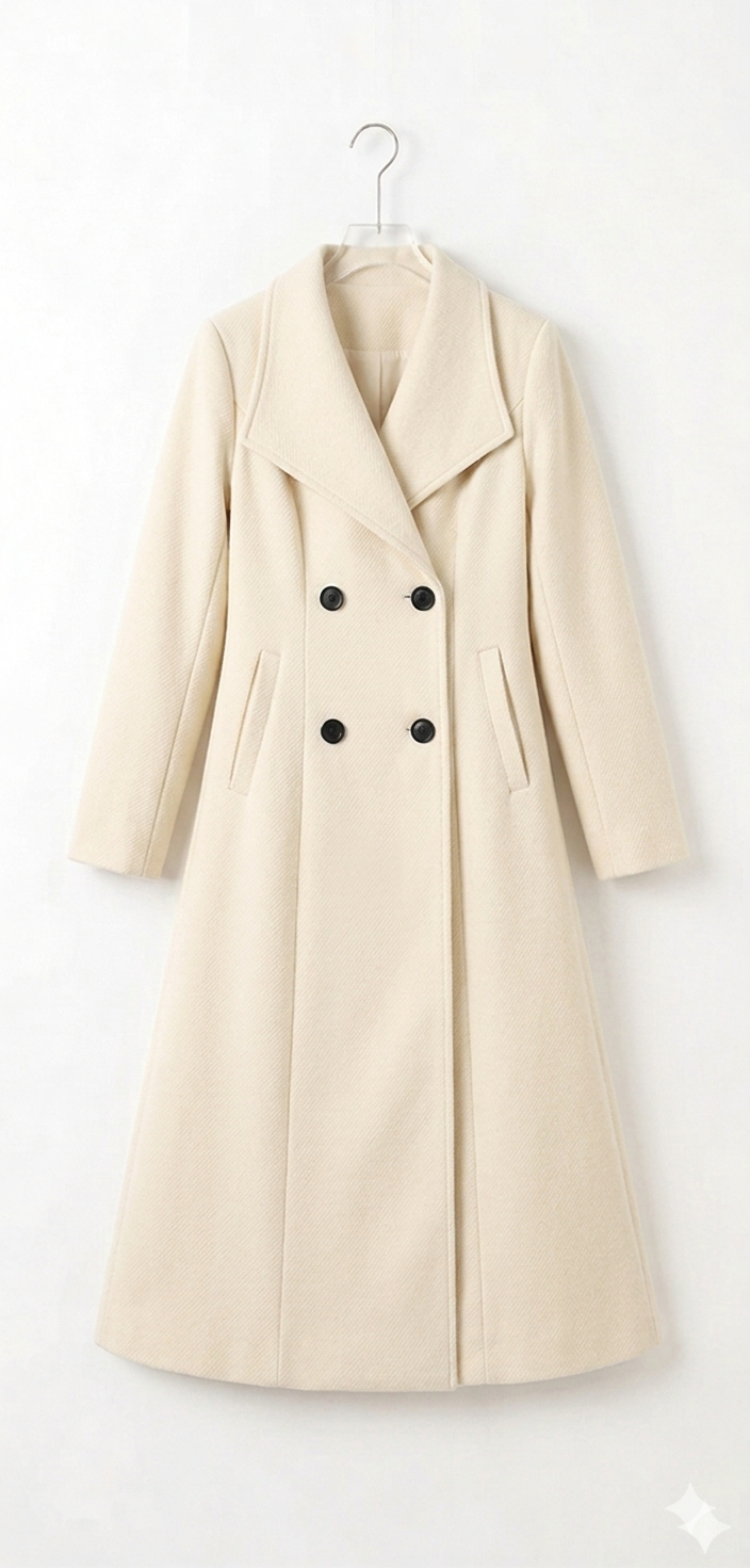 Classic Double-Breasted Long Coat