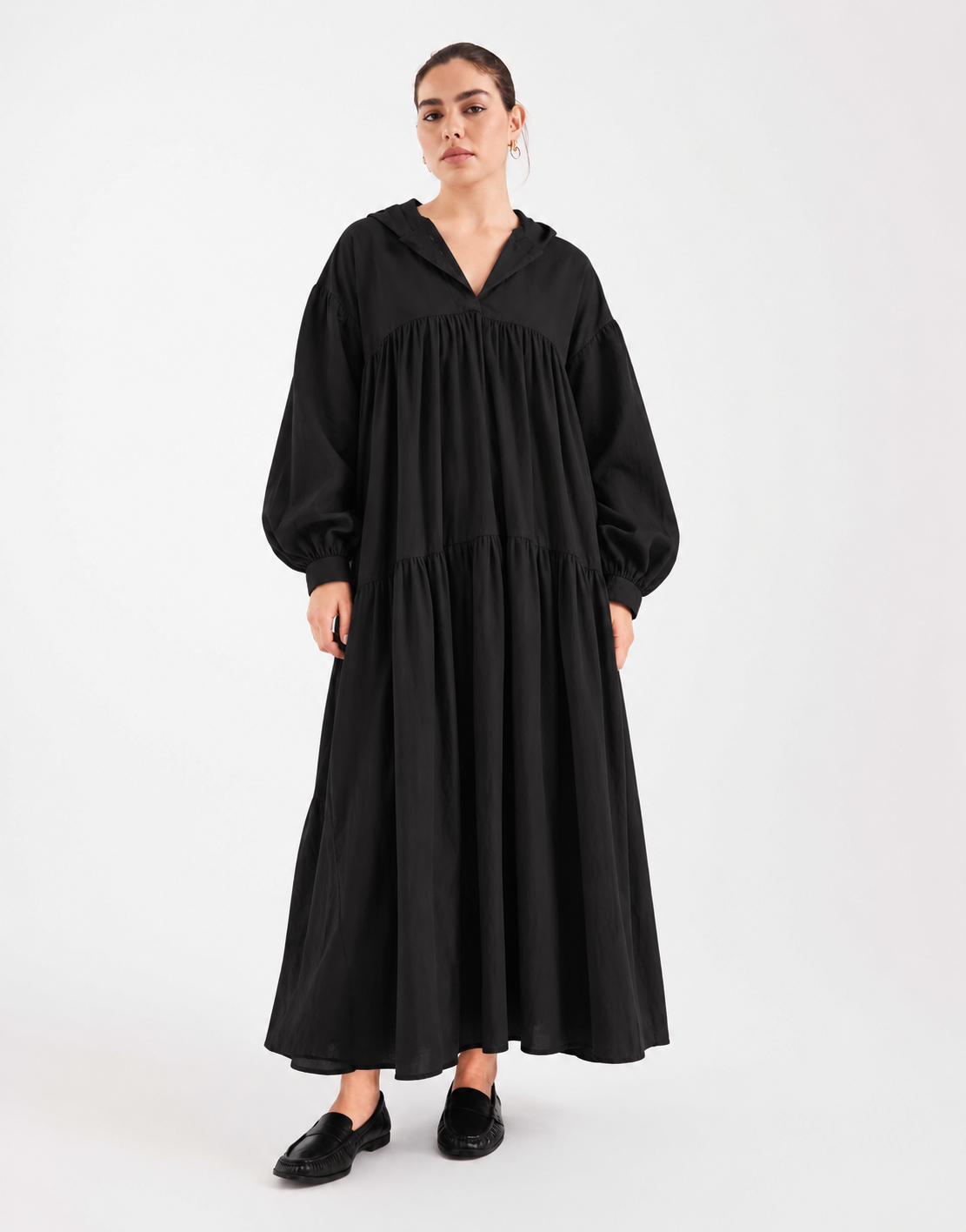 Boho Hooded Maxi Dress With Sleeves
