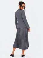 Tailored Blazer & Pleated Skirt Set