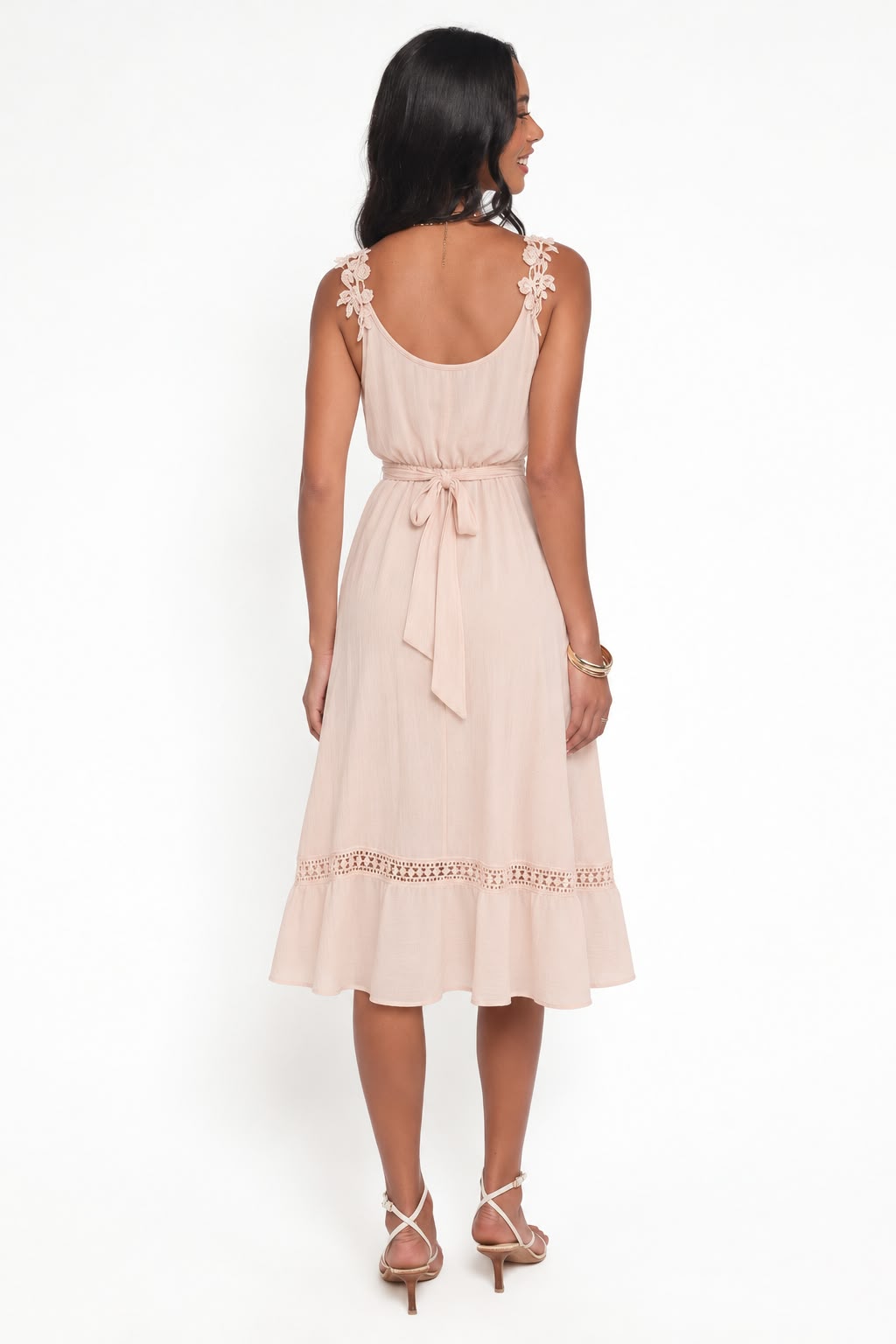 Floral Strap Belted Maxi Dress