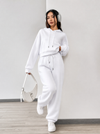 Everyday Comfort Cropped Hoodie Tracksuit Set