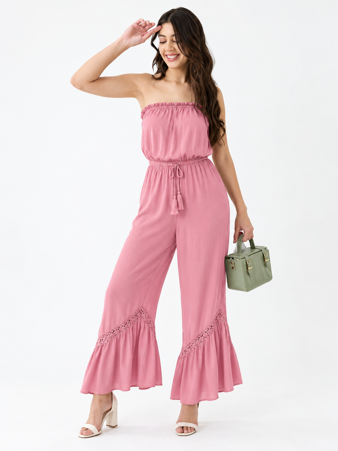 Strapless Wide-Leg Jumpsuit