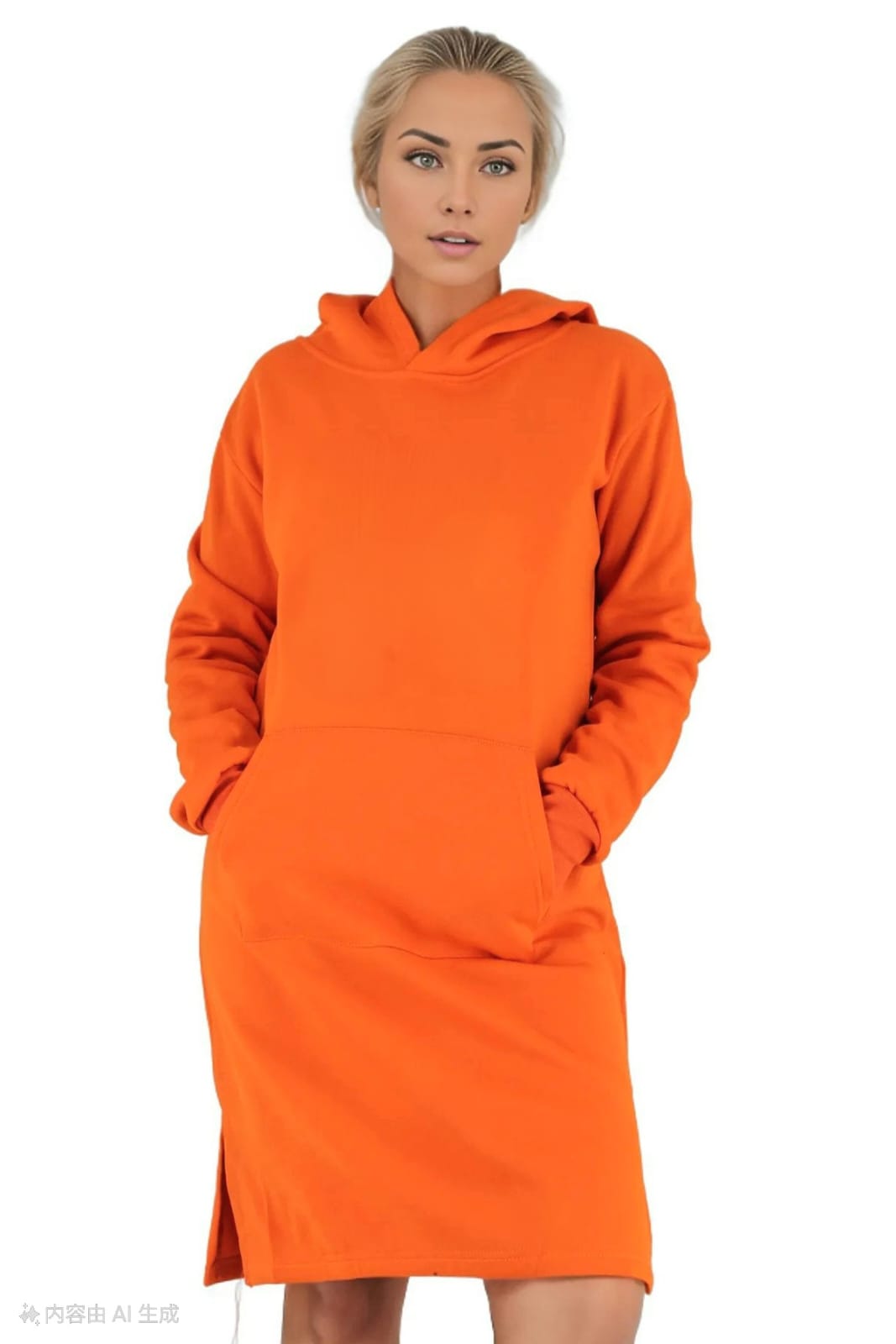 Jersey Hoodie Knee Length Dress