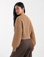Boxy Long Sleeve Crop Knit Pullover