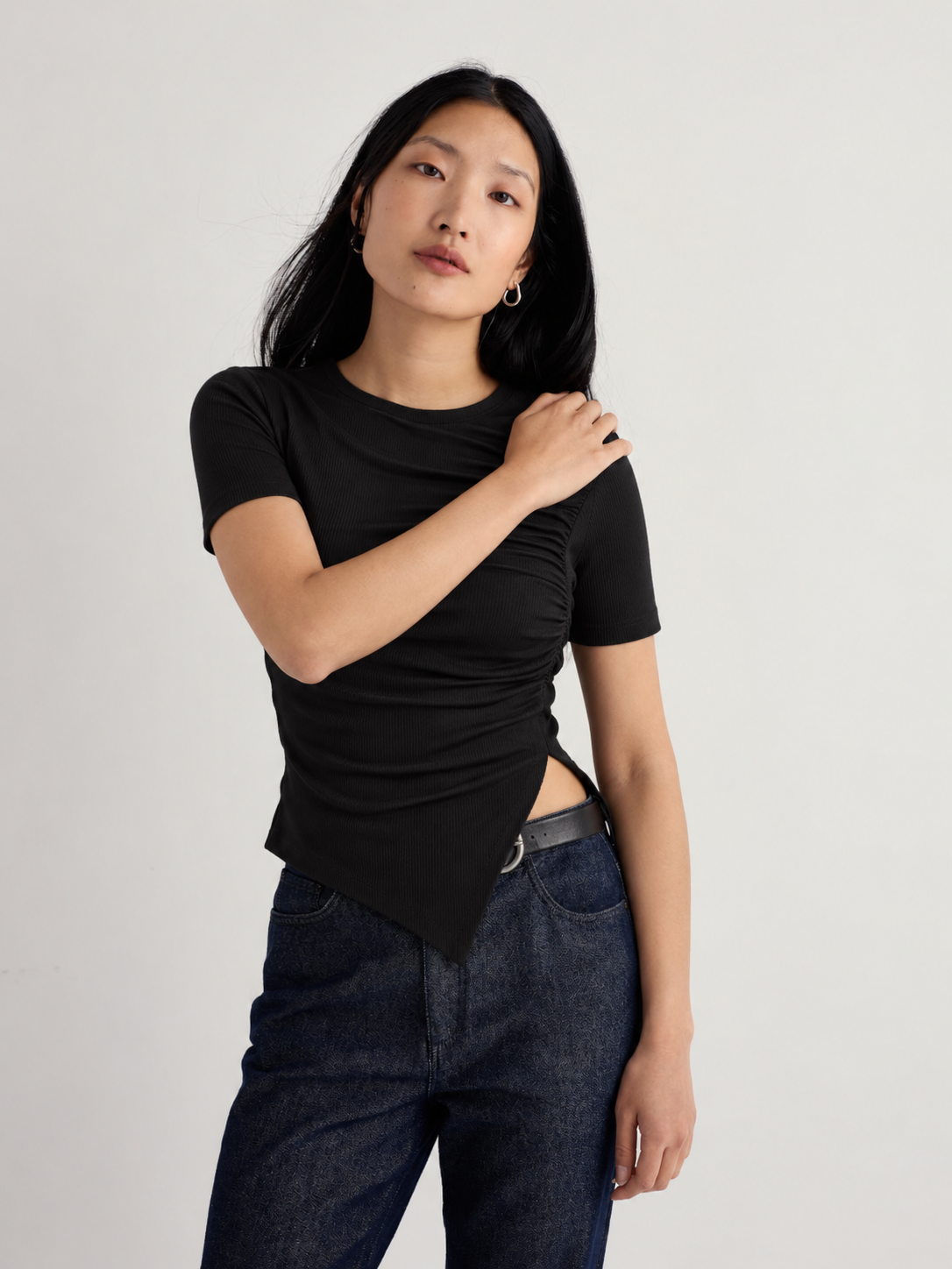 Signature Ruched Asymmetric Women's Top