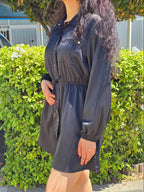 Satin Button-Up Shirt Dress